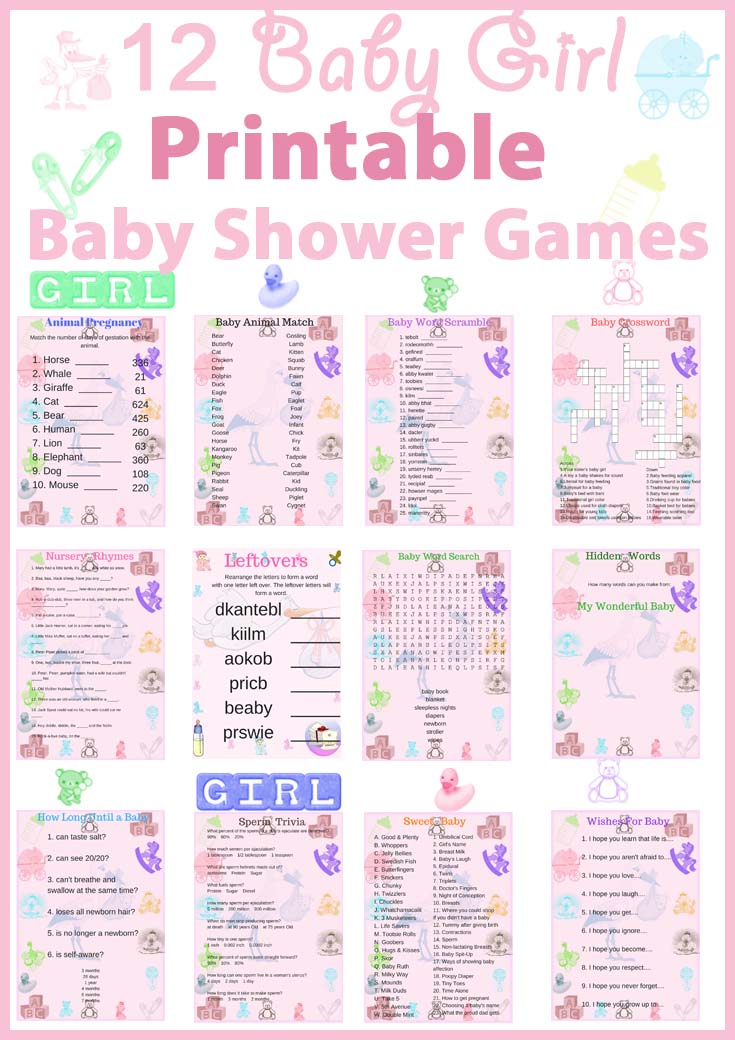 Baby Shower Games for Girl  L and B Products